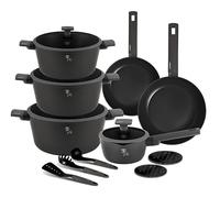 BERLINGERHAUS Set de vaisselle avec surface en titane 15 pcs. Collection Anthracite BH-8141