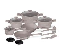 Berlinger Haus Lot de 15 ustensiles de cuisine avec revêtement en titane Taupe Collection | Robustes, polyvalents et élégants