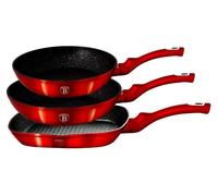 Berlinger Haus lot de 3 poeles en granit 20/24/28cm Metallic Line Burgundy BH1289N