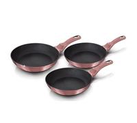 Berlinger Haus lot de 3 poeles en granit 20/24/28cm Metallic Line I-rose BH6170