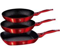 Berlinger Haus lot de 3 poeles en granit Red Metallic Line 8694