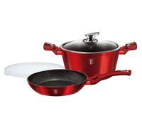 Berlinger Haus lot de pots 24 cm Metallic Burgundy Line BH6779