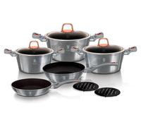 Berlinger Haus Moonlight Set de 10 casseroles à induction en aluminium anti-adhésif 3 casseroles 3 poêles à frire Gris