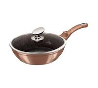BerlingerHaus Poêle 24 cm + couvercle Rose Gold – alu forgé, antiadhésif marbre 3 couches, poignée