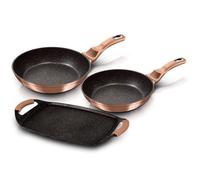 Berlinger Haus set de poeles en granit + plaque a frire Metallic Line Rose Gold BH1669