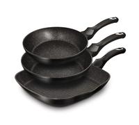 Berlinger Haus ensemble de poeles a frire avec revetement granit Black Silver BH6157