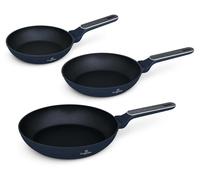 Berlinger Haus Set de poles frire antiadhsives 3 pices, Aluminium forg, Induction, TitanPro, Poigne ergonomique, Convient toutes les cuisinires, Collection Deep Sea