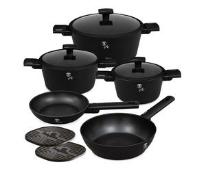 BerlingerHaus 10 Piece Titanium Cookware Set Matte Black Collection NEW2024