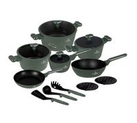 BERLINGERHAUS Batterie de cuisine revêtue de titane 15 pièces Vert mat Collection BH-8208