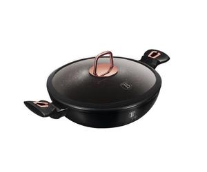 BERLINGERHAUS Poêle WOK avec couvercle 30 cm Collection Black Rose BH-7112