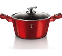 Berlingerhaus pot avec surface en marbre et couvercle 24 cm Bourgogne Ligne Métallique BH-1257