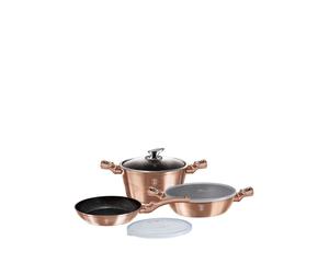 BERLINGERHAUS Sada nádobí s mramorovým povrchem 6 ks Rosegold Metallic Line BH-7047