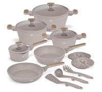 BERLINGERHAUS Set de casseroles avec revtement en titane, 15 pices, Taupe Nordic Collection BH-8344