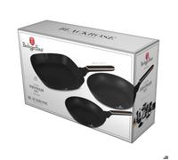 Berlinger Haus Set de poles frire antiadhsives (3 pices) - Aluminium forg, TitanPro, Induction, Poigne ergonomique, Noir/Rose, Collection Black Rose