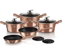 BerlingerHaus Set 10 casseroles et poêles – Aluminium anti-adhésif – Induction – Or rose