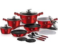 BERLINGERHAUS Set de vaisselle avec surface en marbre 18 pcs Bourgogne Ligne Métallique BH-7035