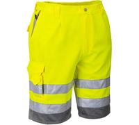 Portwest E043 Bermuda HiVis Poly-coton Jaune/Gris - Taille XS