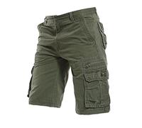 Bermuda Homme Cargo Sport Taille Élastique Shorts D'été Respirant Léger Slim Fit Pantalon Court Travail Couleur Unie Bermuda Multi-Poches Classique Randonnée Short avec Poches Latérales, vert, 6XL