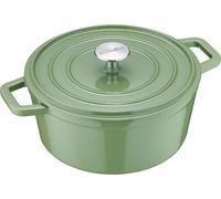 Berndes b.iron Cocotte ronde, Mijoteuse, Casserole, Adaptée à l'induction, Fonte, Vert, Ø 24 cm, 034255