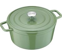 Berndes b.iron Cocotte ronde, Mijoteuse, Casserole, Adaptée à l'induction, Fonte, Vert, Ø 26 cm, 034257