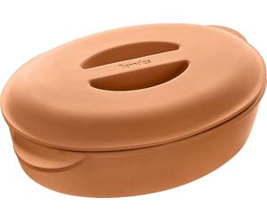 Berndes b.terra, plat à rôtir en terre cuite avec couvercle, 28 x 18 cm, 2,5 L – Fabriqué à la main en terre cuite, idéal pour la cuisson à l'étouffée, la cuisson au four et la rôtisserie, grâce à sa