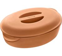 Berndes b.terra, plat à rôtir en terre cuite avec couvercle, 33 x 22 cm, 4 litres – Fabriqué à la main en terre cuite, idéal pour la cuisson à l'étouffée, la cuisson au four et la rôtisserie, grâce à