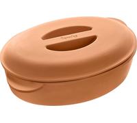 Berndes b.terra, plat à rôtir en terre cuite avec couvercle, 38x25 cm – 6 litres – Fabriqué à la main en terre cuite, idéal pour la cuisson à l'étouffée, la cuisson au four et la rôtisserie, grâce à s