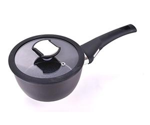 Berndes Balance Induction Enduro casserole 16 cm avec manche, compatible induction et tous feux, mini casserole extrêmement résistante aux rayures, aspect fonte, aluminium, noir