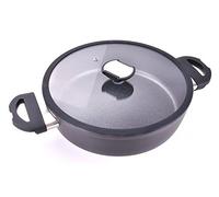 Berndes Balance Induction Enduro Cocotte avec couvercle en verre, casserole, poêle à servir, revêtement anti-adhésif, aluminium, noir, Ø 28 cm, 0019886106