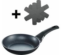 Berndes Balance Induction Enduro Set de poêle à frire avec 2x protection de poêle en silicone, poêle, revêtement antiadhésif, aluminium, noir, Ø 20 cm