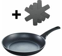 Berndes Balance Induction Enduro Set de poêle à frire avec 2x protection de poêle en silicone, poêle, revêtement antiadhésif, aluminium, noir, Ø 28 cm
