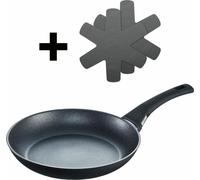 Berndes Balance Induction Enduro Set de poêle à frire avec 2x protection de poêle en silicone, poêle, revêtement antiadhésif, aluminium, noir, Ø 24 cm