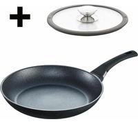Berndes Balance Induction Enduro Set de poêles à frire avec couvercle en verre, poêle, revêtement anti-adhésif, aluminium, noir, Ø 28 cm