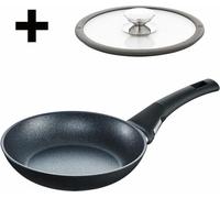 Berndes Balance Induction Enduro Set de poêles à frire avec couvercle en verre, poêle, revêtement anti-adhésif, aluminium, noir, Ø 20 cm