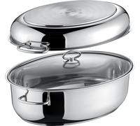 Berndes Cocotte ovale en acier inoxydable, 3en1 avec couvercle en verre 38 x 25.5 cm 87597