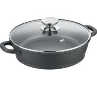 Berndes Vario Click Induction Cocotte avec couvercle en verre, casserole, poêle à servir, revêtement anti-adhésif, fonte d'aluminium, noir, Ø 24 cm, 031165