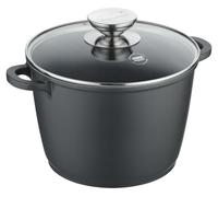 Berndes Vario Click Induction Marmite à légumes avec couvercle en verre, Casserole avec couvercle, revêtement anti-adhésif, fonte d'aluminium, noir, Ø 24 cm, 031185
