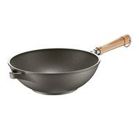 Berndes Veggi Wok Bonanza - Poêle Wok avec revêtement anti-adhésif 3 couches et manche en bois - Compatible tous feux - Fonte d'aluminium robuste - Revêtement anti-adhésif - 28 cm