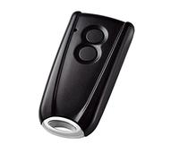 Berner 437681 Mini émetteur portatif RSC2 (2 boutons, fréquence 433 MHz, télécommande pour porte de garage, avec anneau chromé, noir)