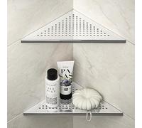 Bernkot Etagere Douche Angle Lot de 2, étagère de Douche d'angle en Acier Inoxydable 304, Etagere Angle Salle de Bain 254mm, pour Mur carrelé, sans perçage, Polie