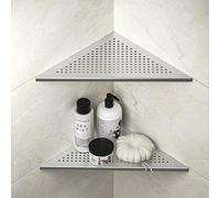 Bernkot Lot de 2 étagères d'angle de Douche en Acier Inoxydable 304 brossé 304 pour Mur carrelé, sans perçage, Grande Taille