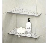 Bernkot Lot de 2 étagères d'angle de Douche en Acier Inoxydable 304 Poli, 30,5 cm, pour shampooing, avec Grille pour Salle de Bain, sans perçage, 30,5 cm
