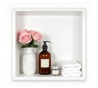 Bernkot Niche de douche blanche 30 x 30 x 10 cm en acier inoxydable 304 - Pas de carrelage nécessaire grâce à l'installation montée