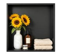 Bernkot Niche de douche en acier inoxydable 304 30 cm × 30 cm × 10 cm Niche murale noire pour rangement de salle de bain Aucune dalle requise Niche de douche niche intégrée pour douche Montage en