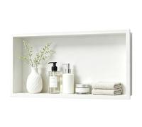 Bernkot Niche de douche en acier inoxydable 304, 60 cm × 30 cm × 10 cm, blanc, pour salle de bain, sans carreaux