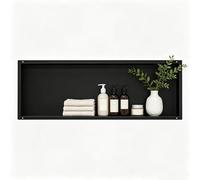 Bernkot Niche de douche en acier inoxydable 304 - Noir - 90 x 30 x 10 cm - Pas de carrelage nécessaire - Montage encastré