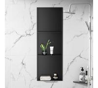 Bernkot Niche de douche en acier inoxydable 900 x 300 x 100 mm - Noir mat - Avec 2 étagères - Pas besoin de niche murale carrelage - Étagère de douche intégrée - Rangement de douche de salle de bain