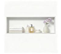 Bernkot Niche de Douche en Acier Inoxydable Blanc 90 cm × 30 cm × 10 cm - Rangement Salle de Bain Sans Carrelage Nécessaire - Encastrée, Sans Bordure, Montage Facile