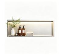 Bernkot Nische murale de douche en acier inoxydable, niche étanche avec éclairage LED, niche de douche intégrée 90x30x10cm, niche de douche simple, rangement intégré dans la salle de bain, brossé