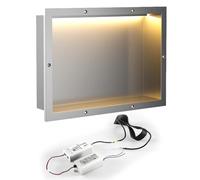 Bernkot Tile Ready Niche de douche en acier inoxydable 201 45,7 x 30,5 cm avec lumière RVB